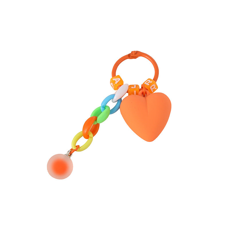 Wholesale Resin Love Color Chain Key Chain